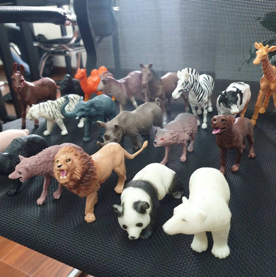 Mô hình đồ chơi động vật cho bé hộp 58 con chất liệu cao cấp an toàn mô hình  động vật sống động động vật hoang dã và động vật nuôi 